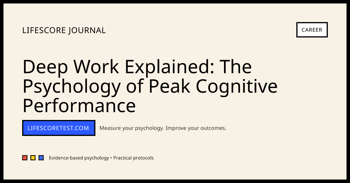 Deep Work Explained: The Psychology of Peak Cognitive Performance | Journal